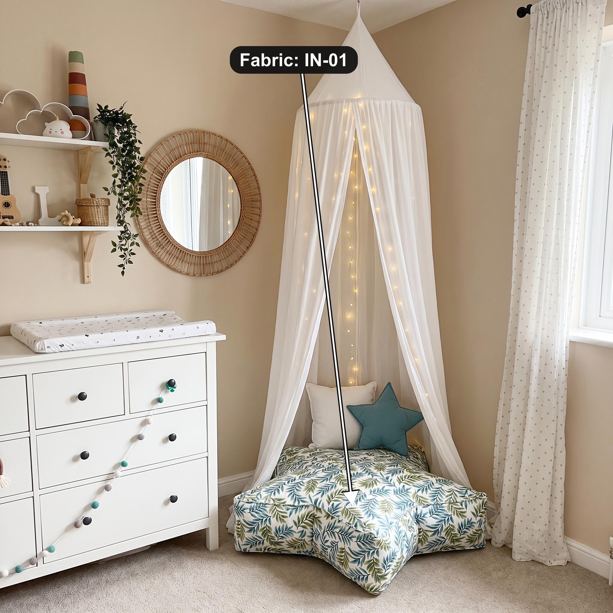 Star floor cushion in kids bedroom