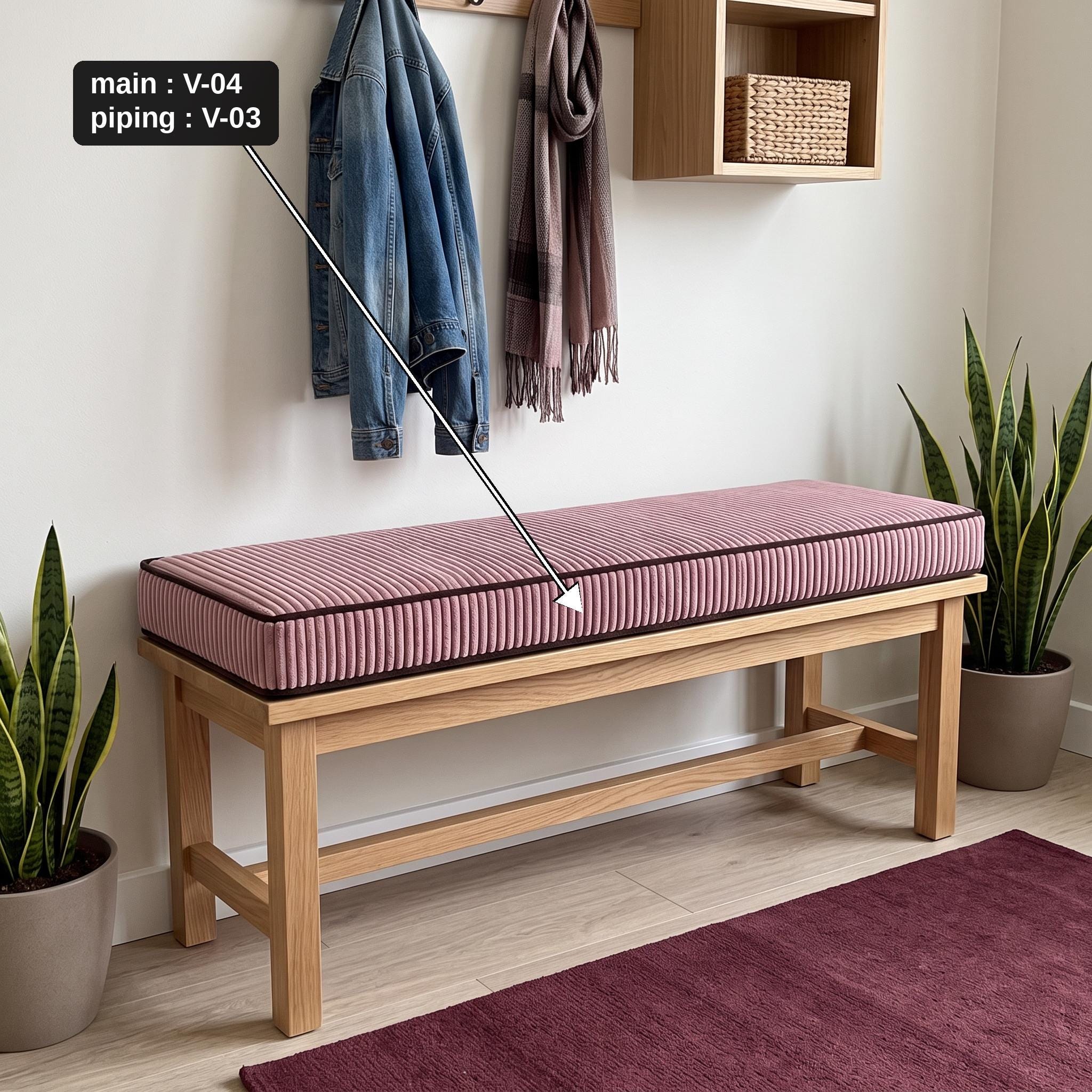 Dacron wrapped foam bench seat