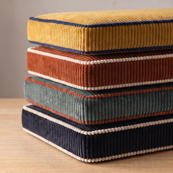 Custom corduroy bench cushion with high density foam
