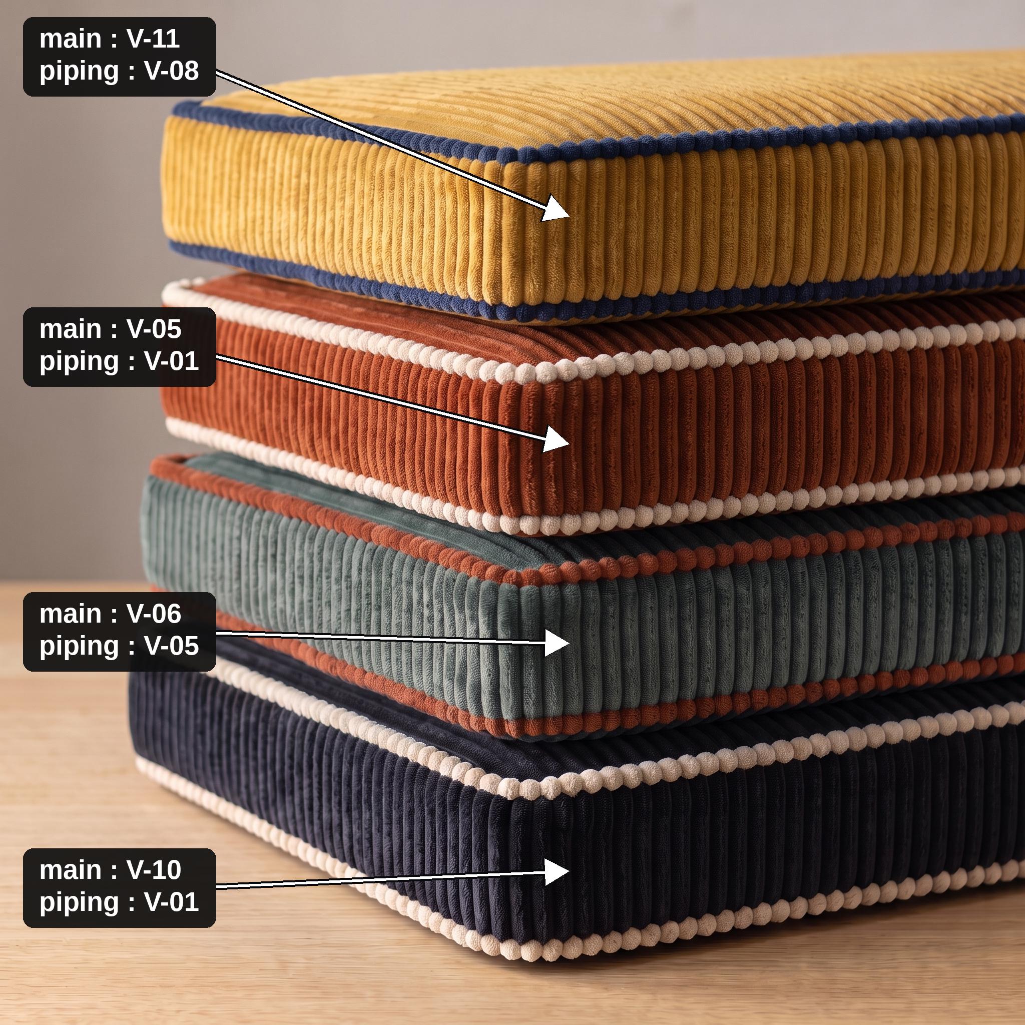 Corduroy window seat cushion