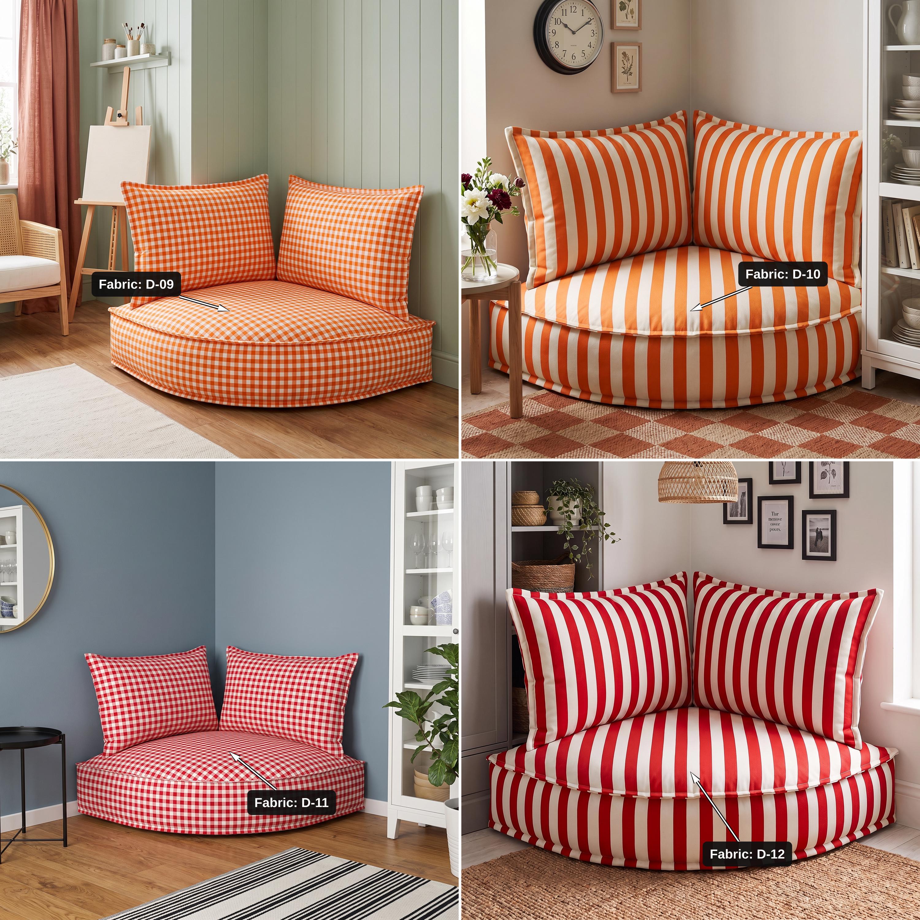 Striped fabric swatches