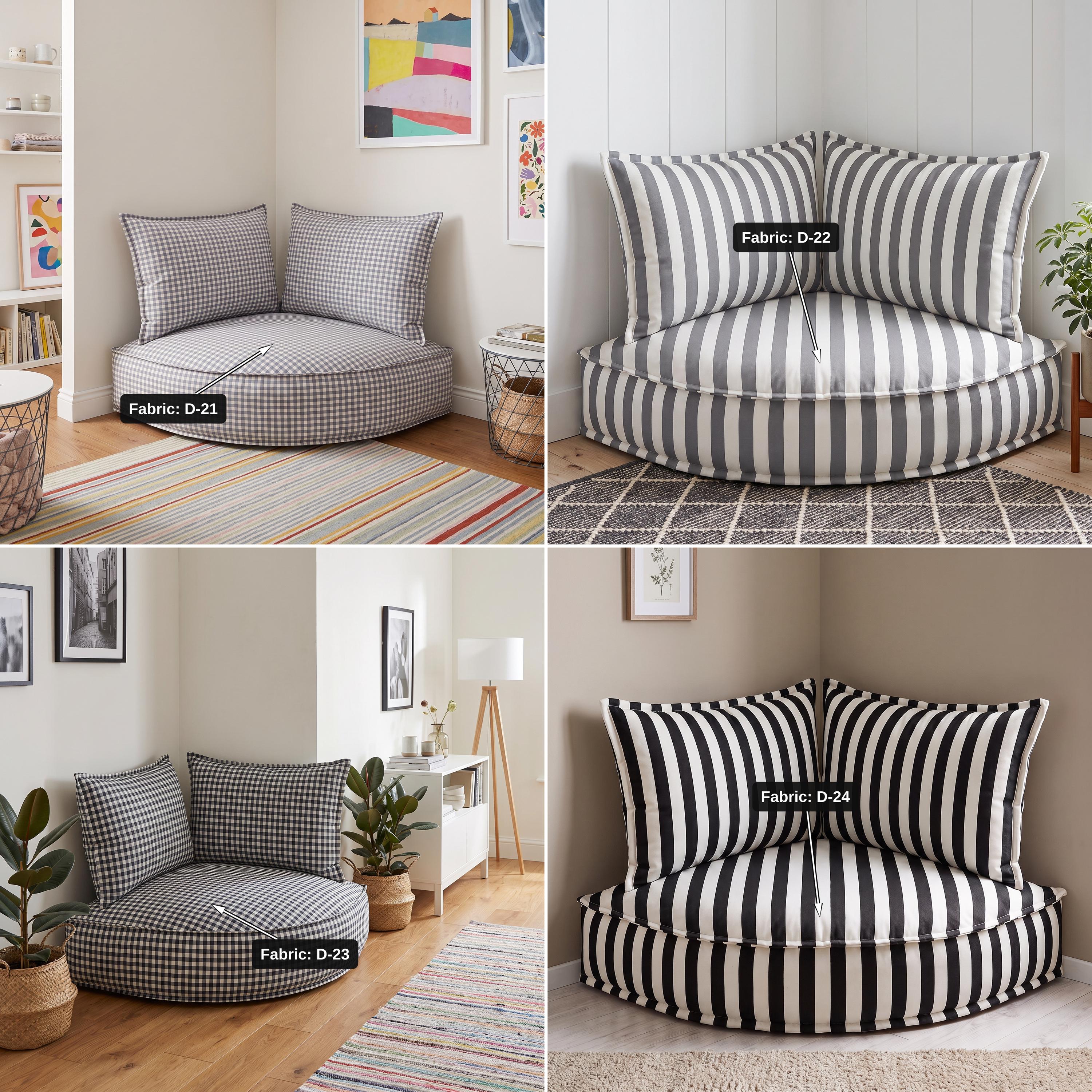 Corner cushion cover zipper detail