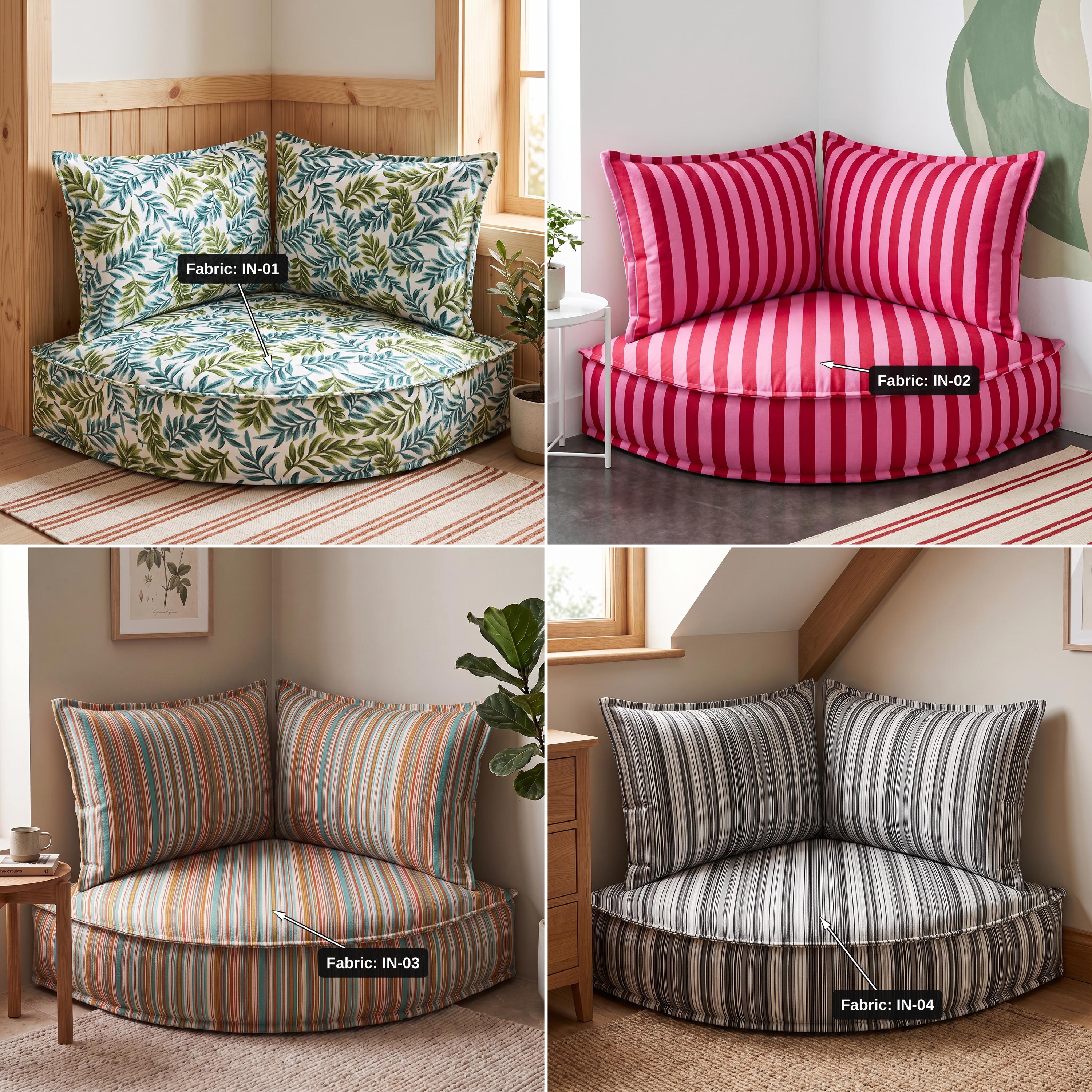 Corner cushion size guide