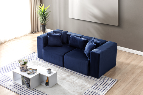 Modern Cloud Sectional Couches for Living Room, Orange Modular Sofa with Ottoman, No Assembly Needed, L Shaped Sectional Couch, Boneless Chaise Lounge