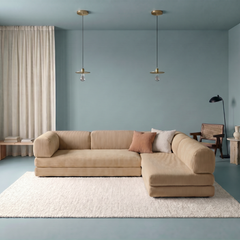 Poufudic L Shaped Corner Sofa Beige
