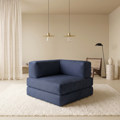 Pouf unique bleu marine