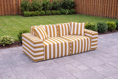 Mustard Striped Poufudic 2-Seater Outdoor Sofa