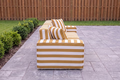 Mustard Striped Poufudic 2-Seater Outdoor Sofa