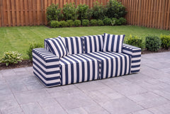Navy Striped Poufudic 2-Seater Outdoor Sofa