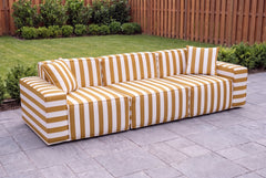 Mustard Cabana Stripe Modular Outdoor Sofa
