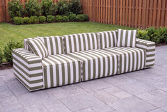 Sage Green Striped Waterproof Outdoor Sofa