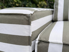 Sage Green Striped Waterproof Outdoor Sofa
