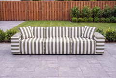 Sage Green Striped Waterproof Outdoor Sofa