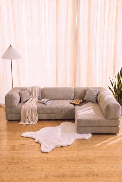 Poufudic Ecksofa in L-Form Beige