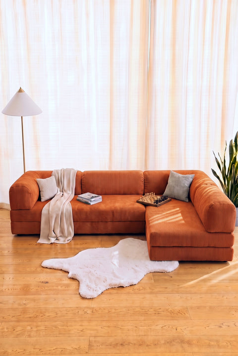 Poufudic L Shaped Corner Sofa Brick