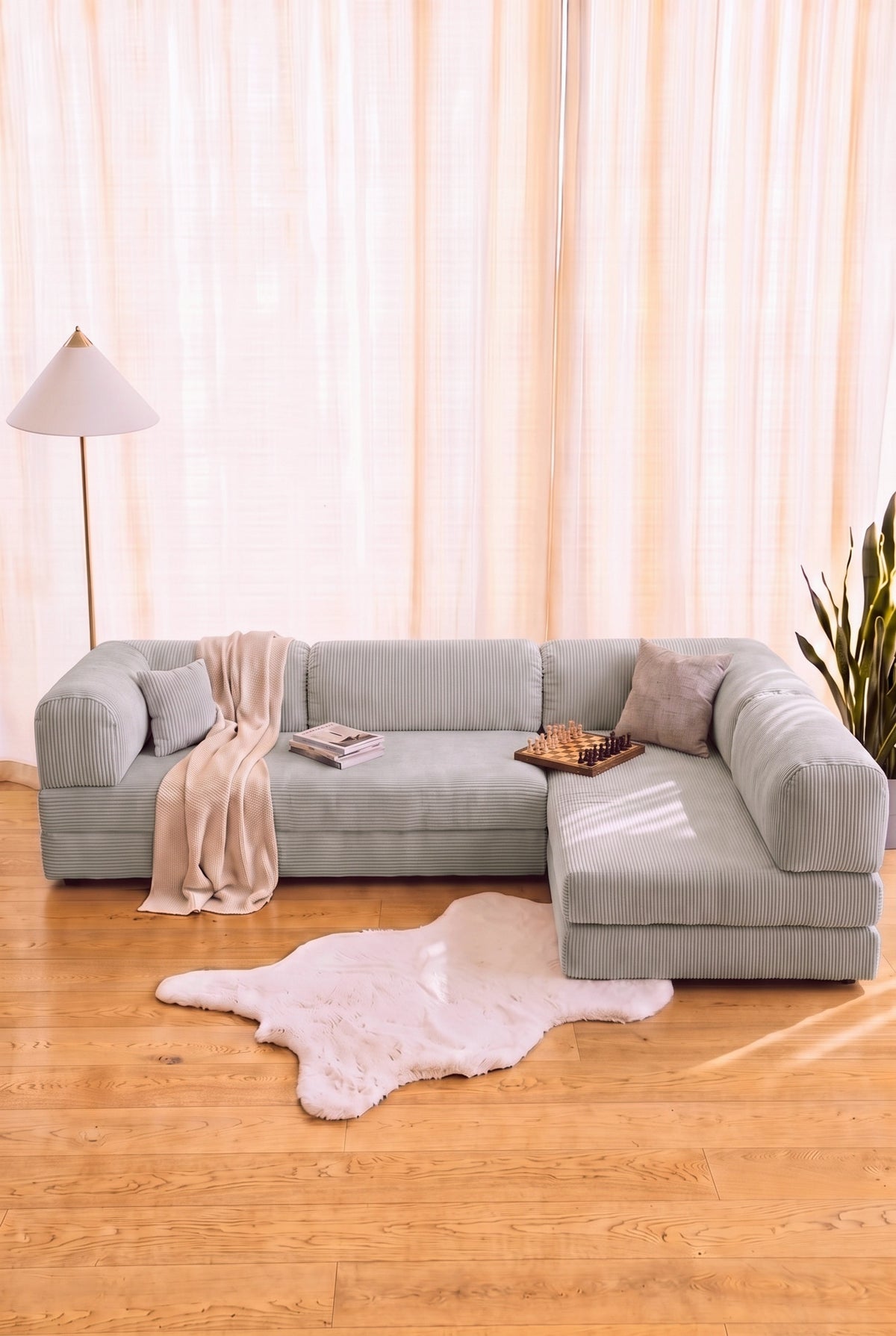 Poufudic Ecksofa in L-Form Beige