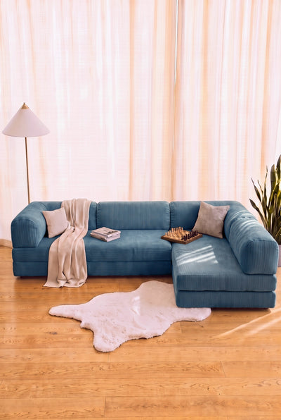 Poufudic L-förmiges Ecksofa Indigo