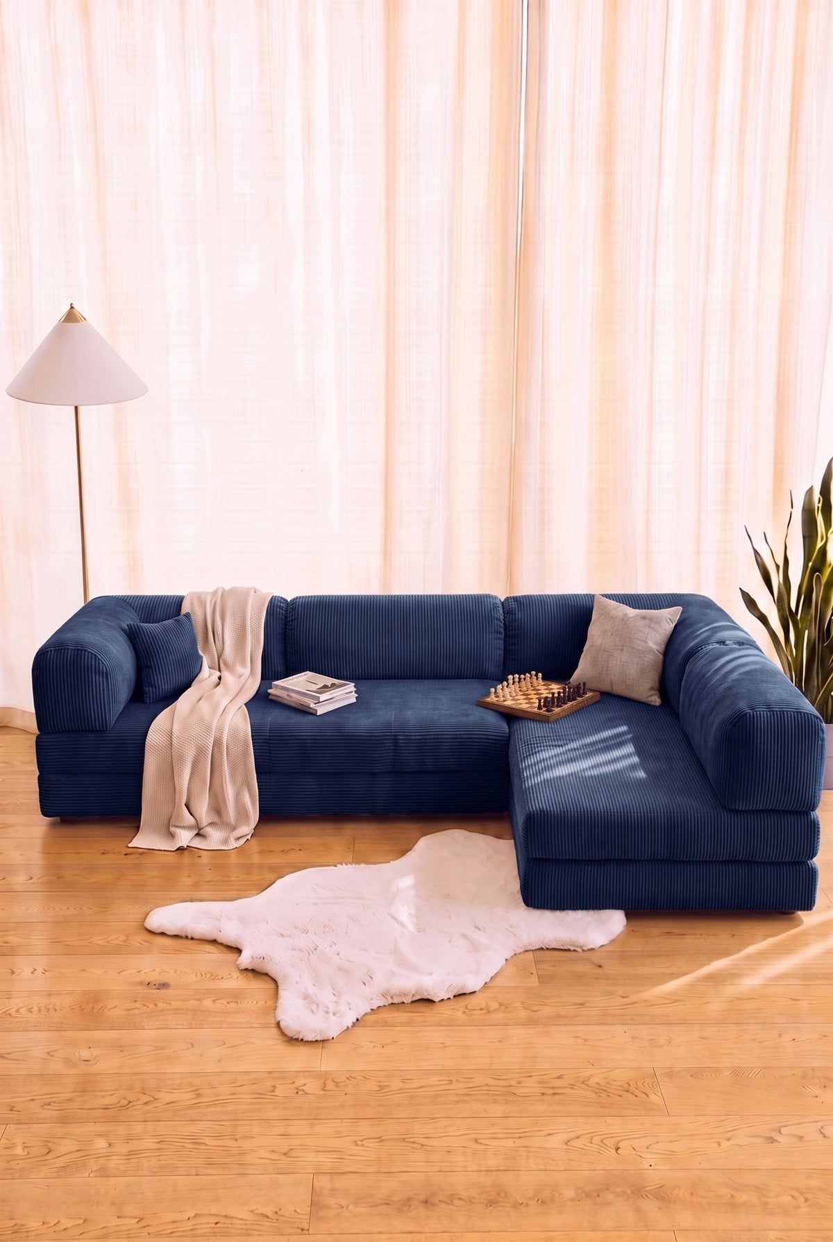 Poufudic Ecksofa in L-Form Beige