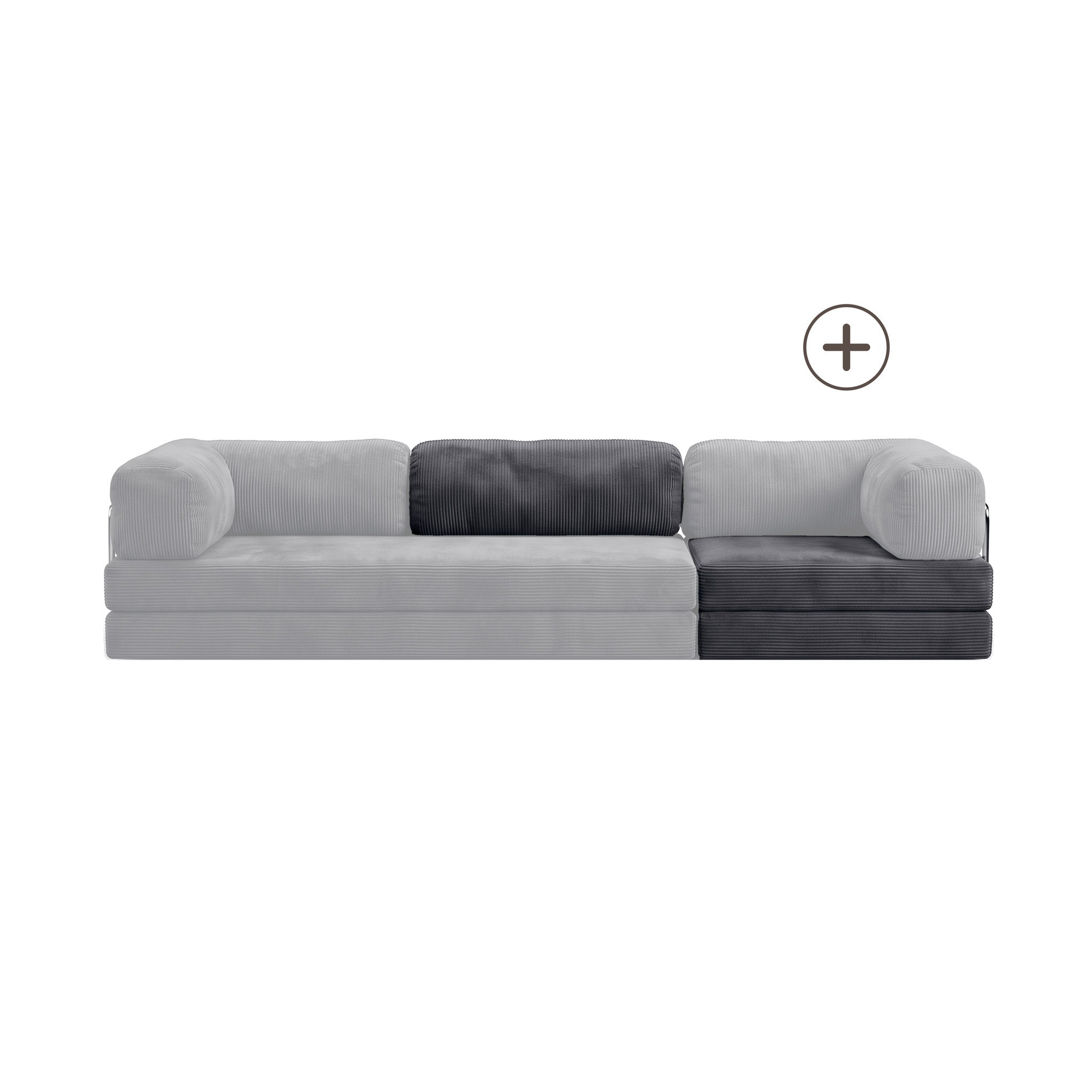 Poufudic Lungo Sofa Upgrade in Anthracite corduroy