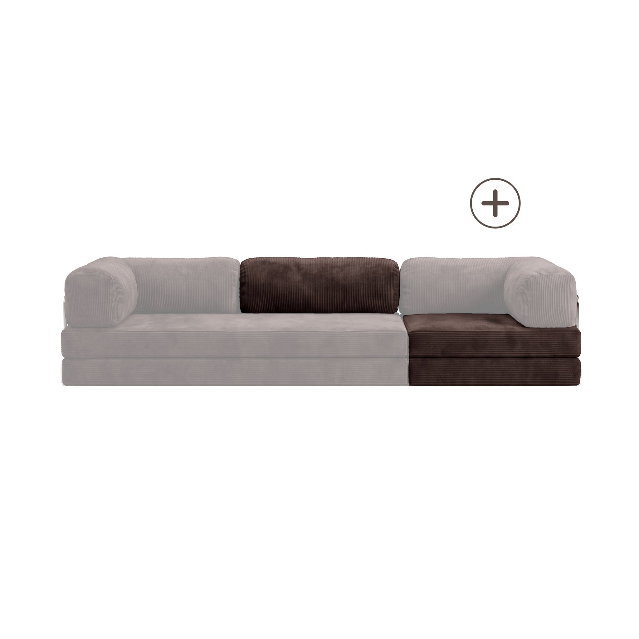 Poufudic Lungo Sofa Upgrade in Brown corduroy