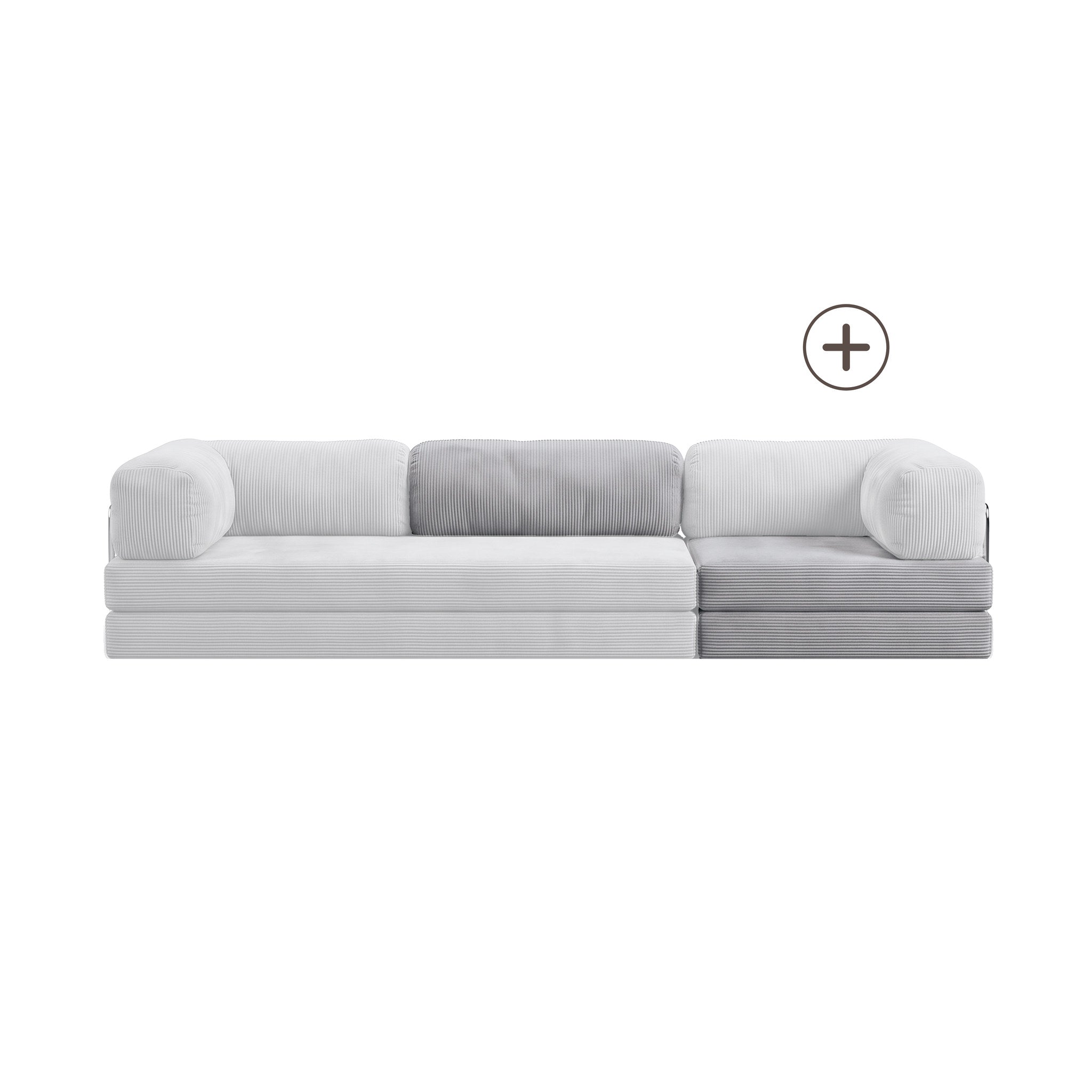 Poufudic Lungo Sofa Upgrade in Gray corduroy