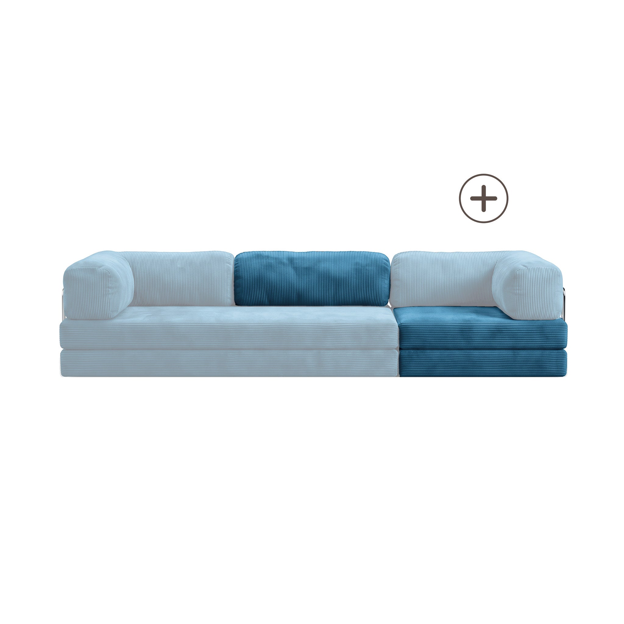 Poufudic Lungo Sofa Upgrade in Indigo corduroy