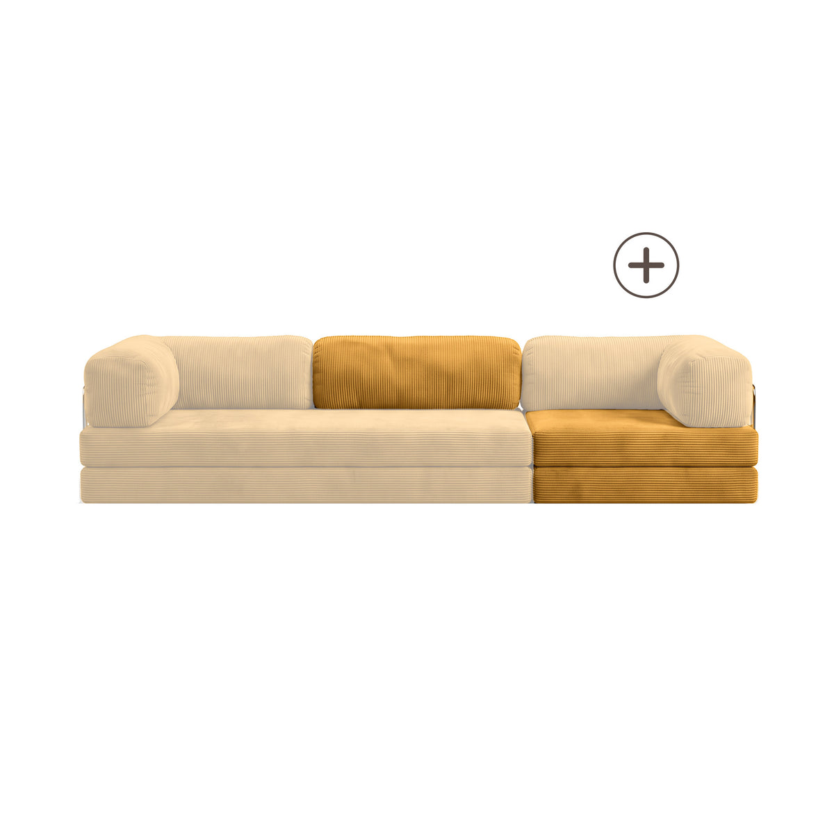 Poufudic Lungo Sofa Upgrade in Mustard corduroy