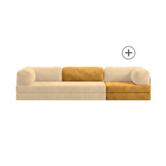 Poufudic Lungo Sofa Upgrade in Mustard corduroy