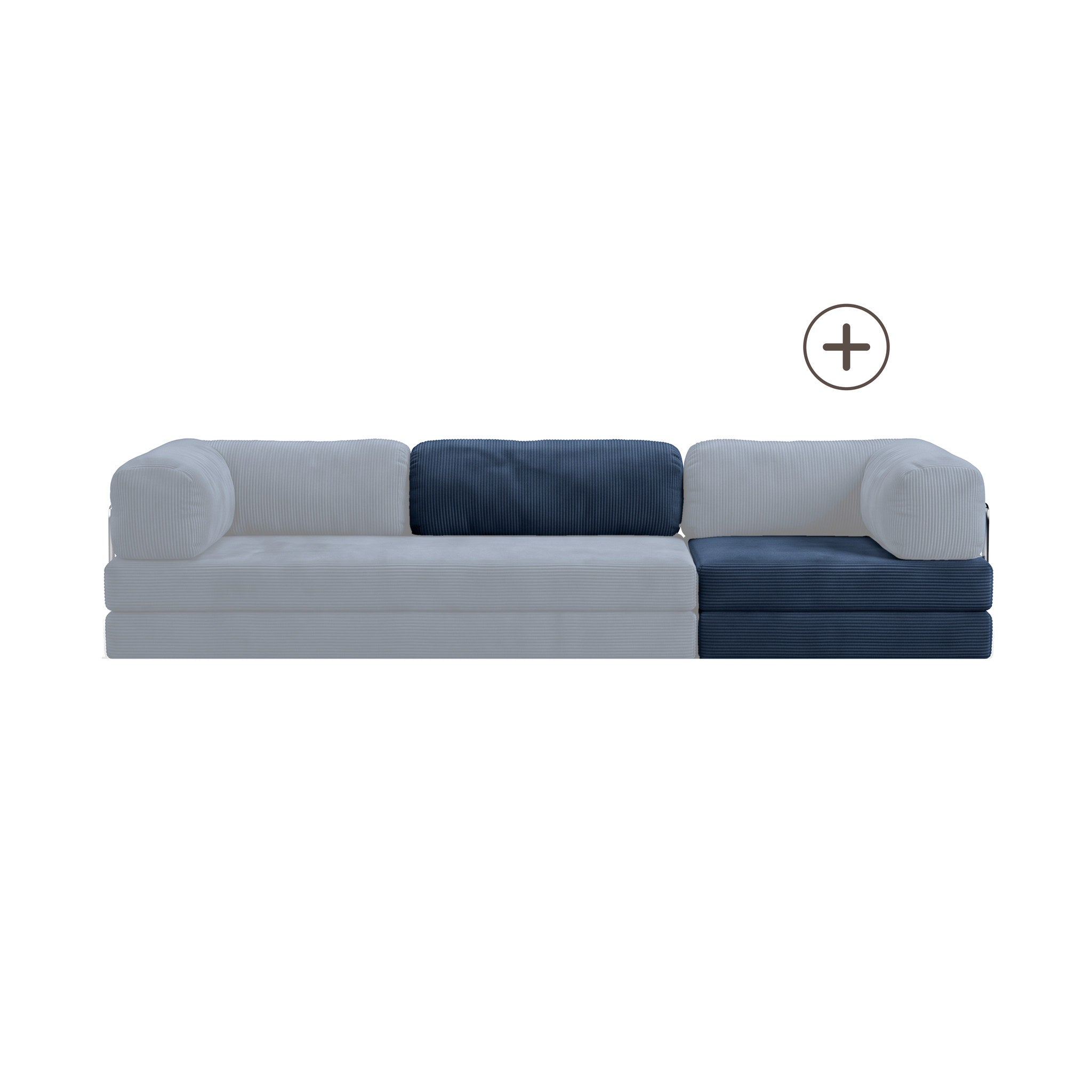 Poufudic Lungo Sofa Upgrade in Navy corduroy