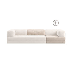 Poufudic Lungo Sofa Upgrade in Cream corduroy