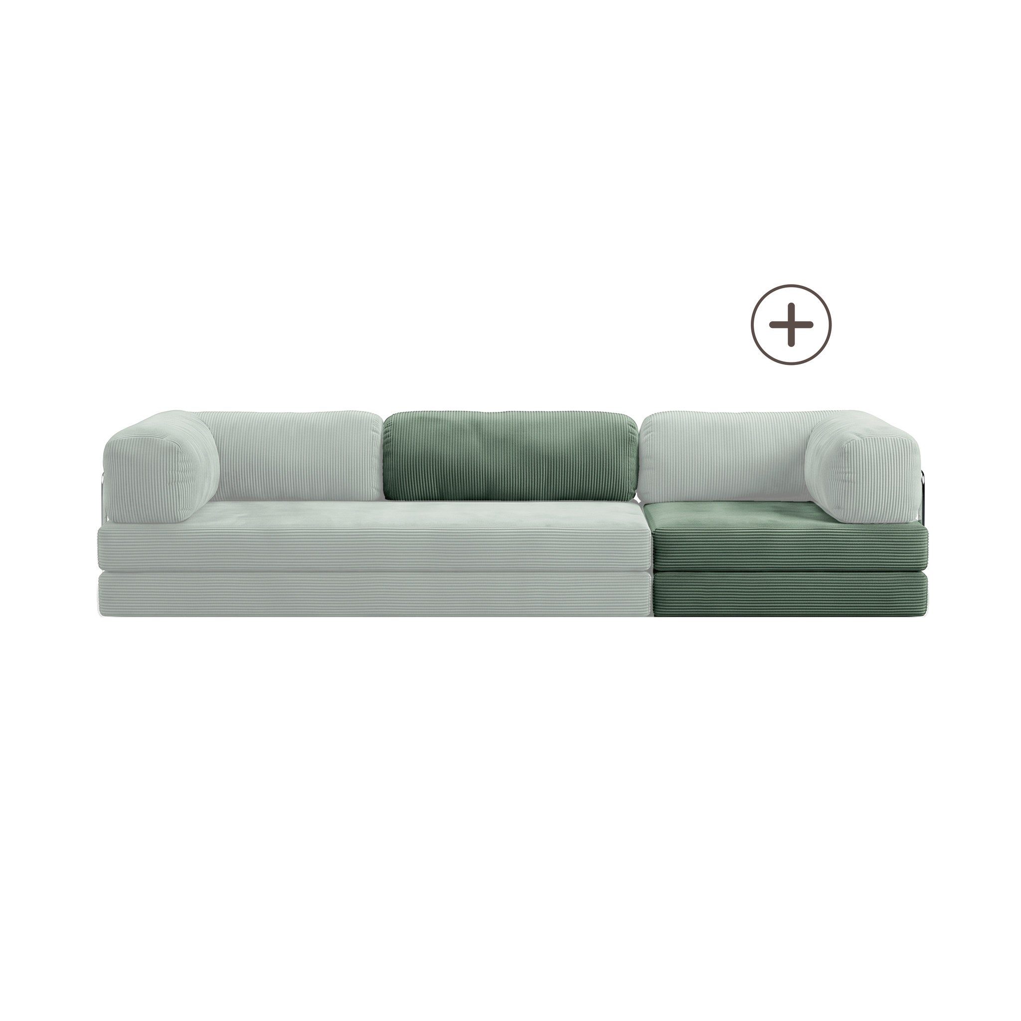 Poufudic Lungo Sofa Upgrade in Green corduroy