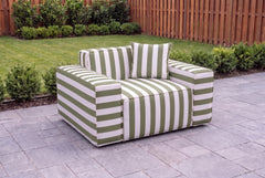 Sage Green Striped Waterproof Outdoor Sofa