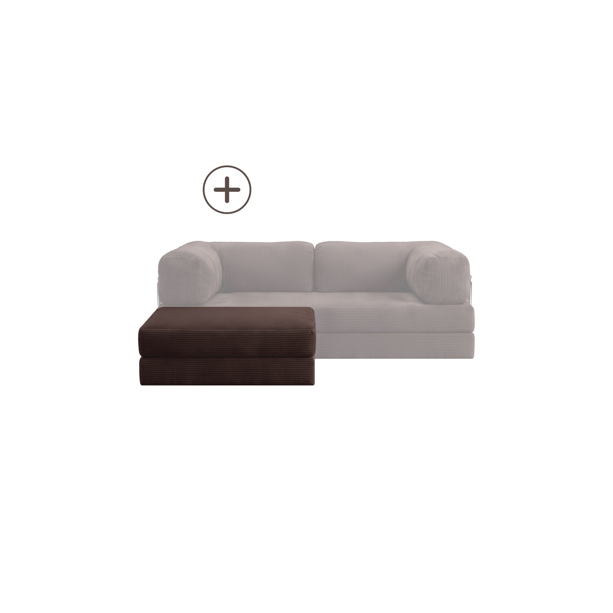 Poufudic Ottoman Upgrade in Brown corduroy