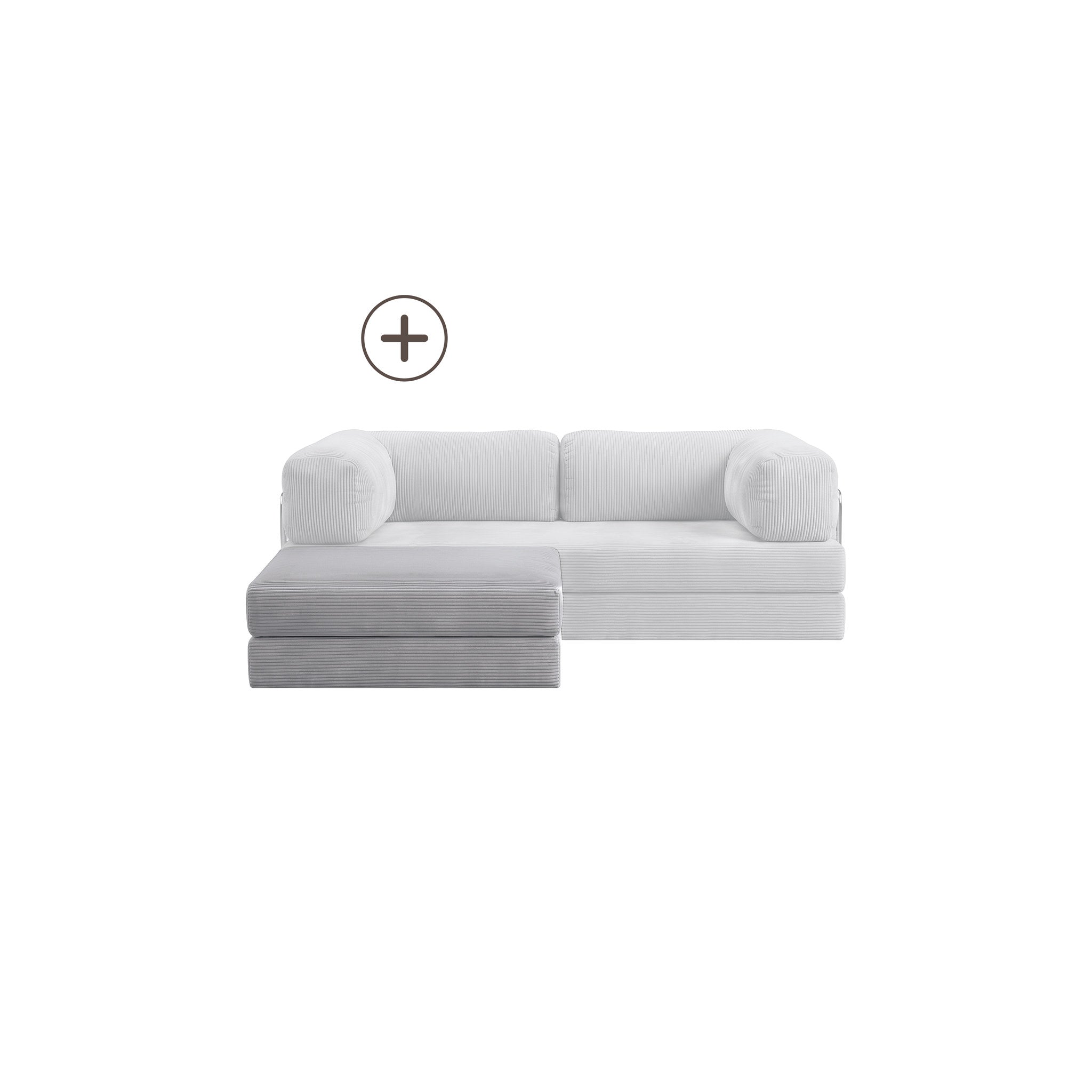 Poufudic Ottoman Upgrade in Gray corduroy