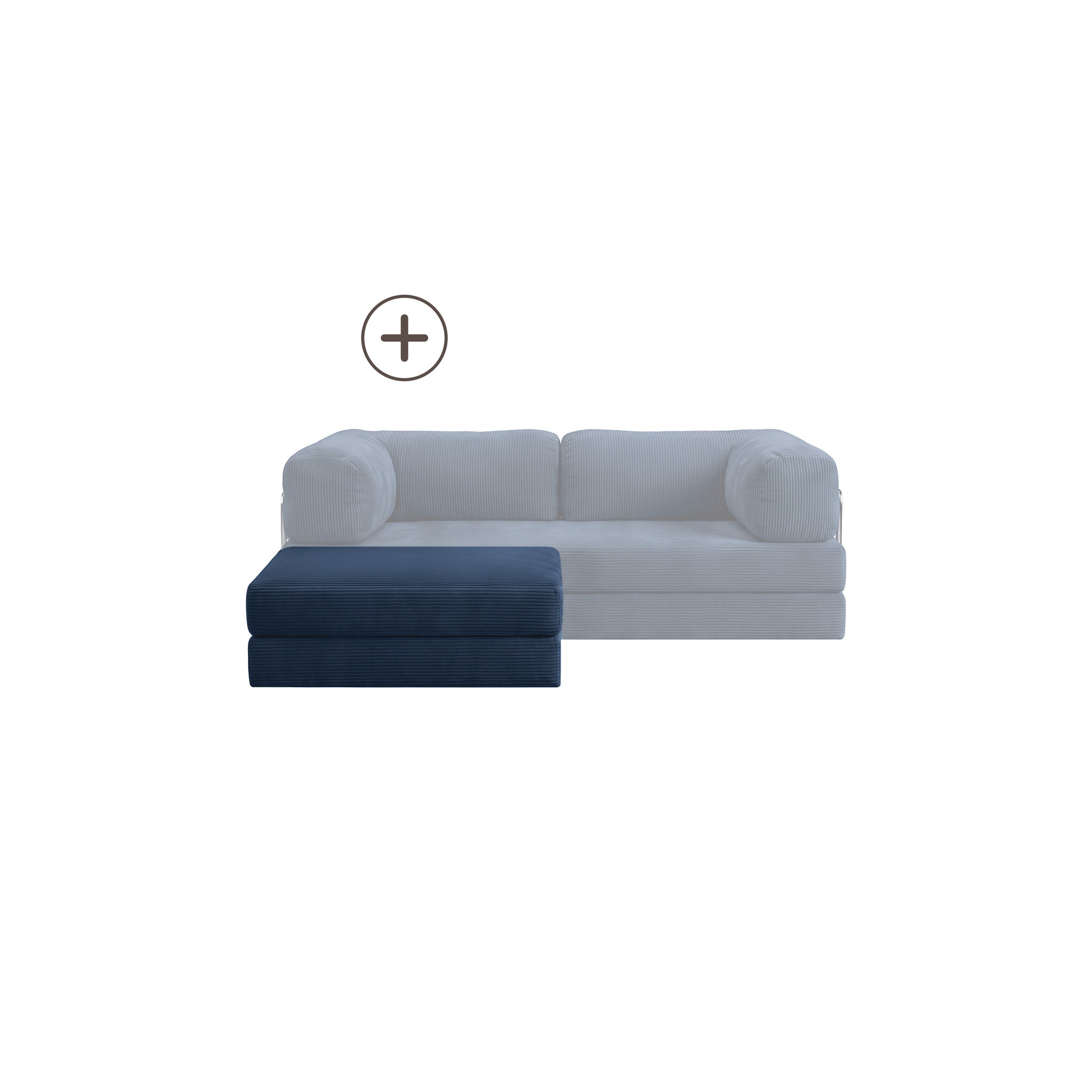 Poufudic Ottoman Upgrade in Navy corduroy