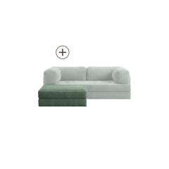 Poufudic Ottoman Upgrade in Green corduroy