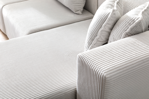 Modern Cloud Sectional Couches for Living Room, Orange Modular Sofa with Ottoman, No Assembly Needed, L Shaped Sectional Couch, Boneless Chaise Lounge