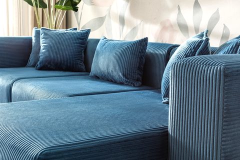 Modern Cloud Sectional Couches for Living Room, Orange Modular Sofa with Ottoman, No Assembly Needed, L Shaped Sectional Couch, Boneless Chaise Lounge