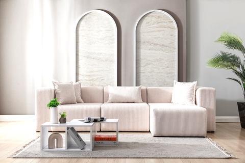 Modern Cloud Sectional Couches for Living Room, Orange Modular Sofa with Ottoman, No Assembly Needed, L Shaped Sectional Couch, Boneless Chaise Lounge
