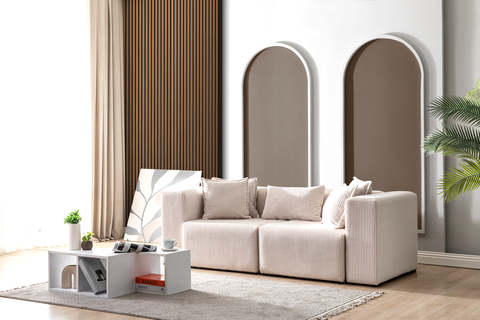 Modern Cloud Sectional Couches for Living Room, Orange Modular Sofa with Ottoman, No Assembly Needed, L Shaped Sectional Couch, Boneless Chaise Lounge