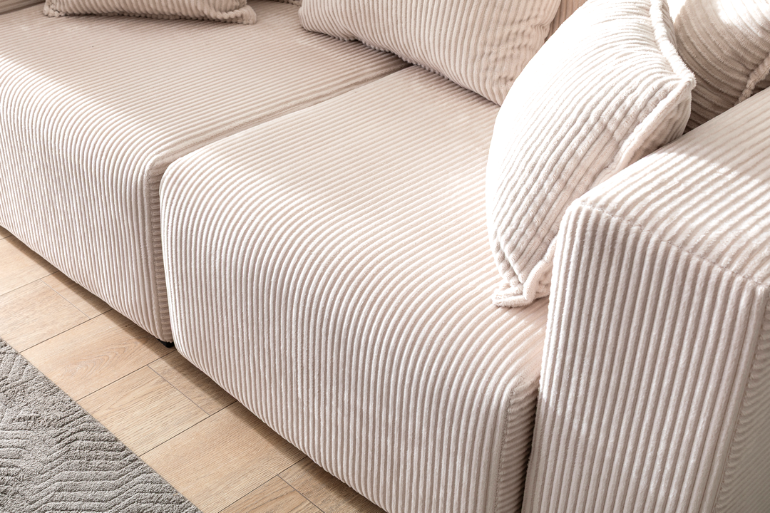 Modern Cloud Sectional Couches for Living Room, Orange Modular Sofa with Ottoman, No Assembly Needed, L Shaped Sectional Couch, Boneless Chaise Lounge