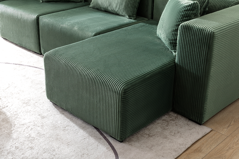 Modern Cloud Sectional Couches for Living Room, Orange Modular Sofa with Ottoman, No Assembly Needed, L Shaped Sectional Couch, Boneless Chaise Lounge