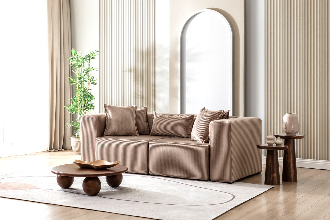 Modern Cloud Sectional Couches for Living Room, Orange Modular Sofa with Ottoman, No Assembly Needed, L Shaped Sectional Couch, Boneless Chaise Lounge