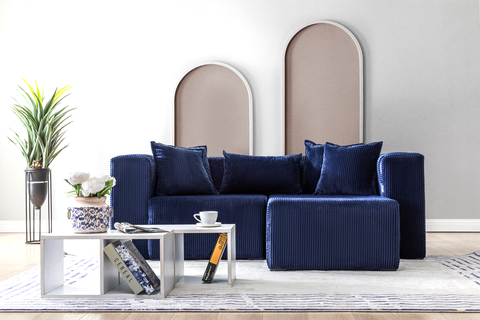 Modern Cloud Sectional Couches for Living Room, Orange Modular Sofa with Ottoman, No Assembly Needed, L Shaped Sectional Couch, Boneless Chaise Lounge
