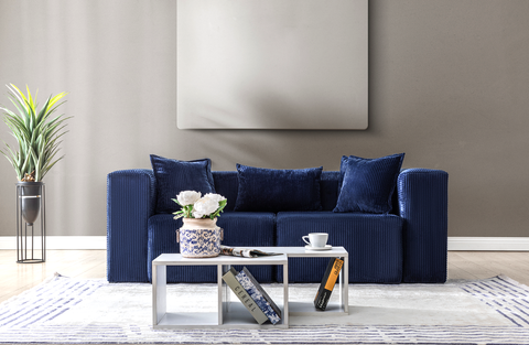 Modern Cloud Sectional Couches for Living Room, Orange Modular Sofa with Ottoman, No Assembly Needed, L Shaped Sectional Couch, Boneless Chaise Lounge