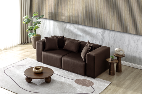 Modern Cloud Sectional Couches for Living Room, Orange Modular Sofa with Ottoman, No Assembly Needed, L Shaped Sectional Couch, Boneless Chaise Lounge