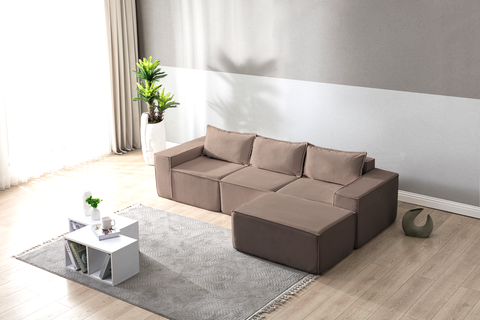 L Shaped Livingroom sofa, Sectional couch, Comfy Chaise Couch, Modern Modular Sofas, Minimalist Couch, Floor couch, Cozy sofa with ottoman