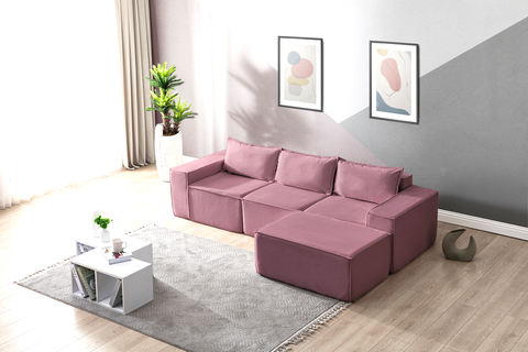 L Shaped Livingroom sofa, Sectional couch, Comfy Chaise Couch, Modern Modular Sofas, Minimalist Couch, Floor couch, Cozy sofa with ottoman