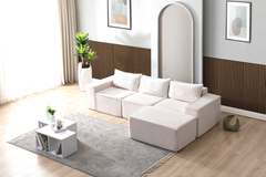 L-förmiges Wohnzimmersofa, Modulares Sofa, Bequemes Chaiselongue-Sofa, Moderne Modulsofas, Minimalistisches Sofa, Bodensessel, Gemütliches Sofa mit Ottomane