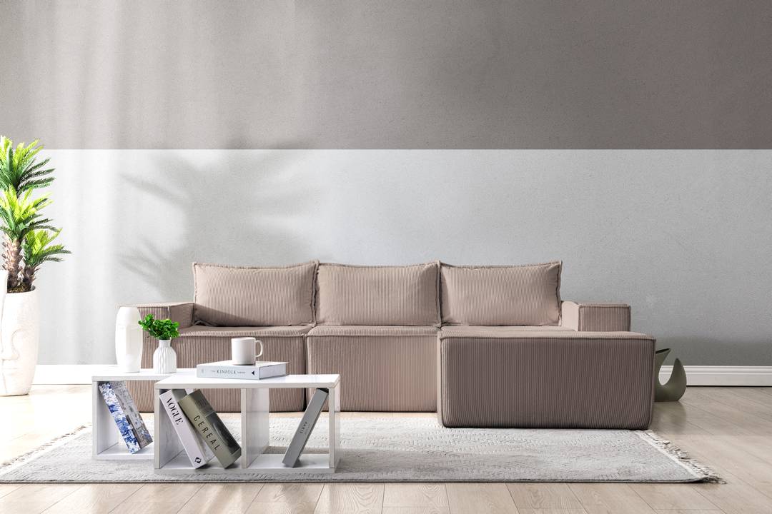 L Shaped Livingroom sofa, Sectional couch, Comfy Chaise Couch, Modern Modular Sofas, Minimalist Couch, Floor couch, Cozy sofa with ottoman